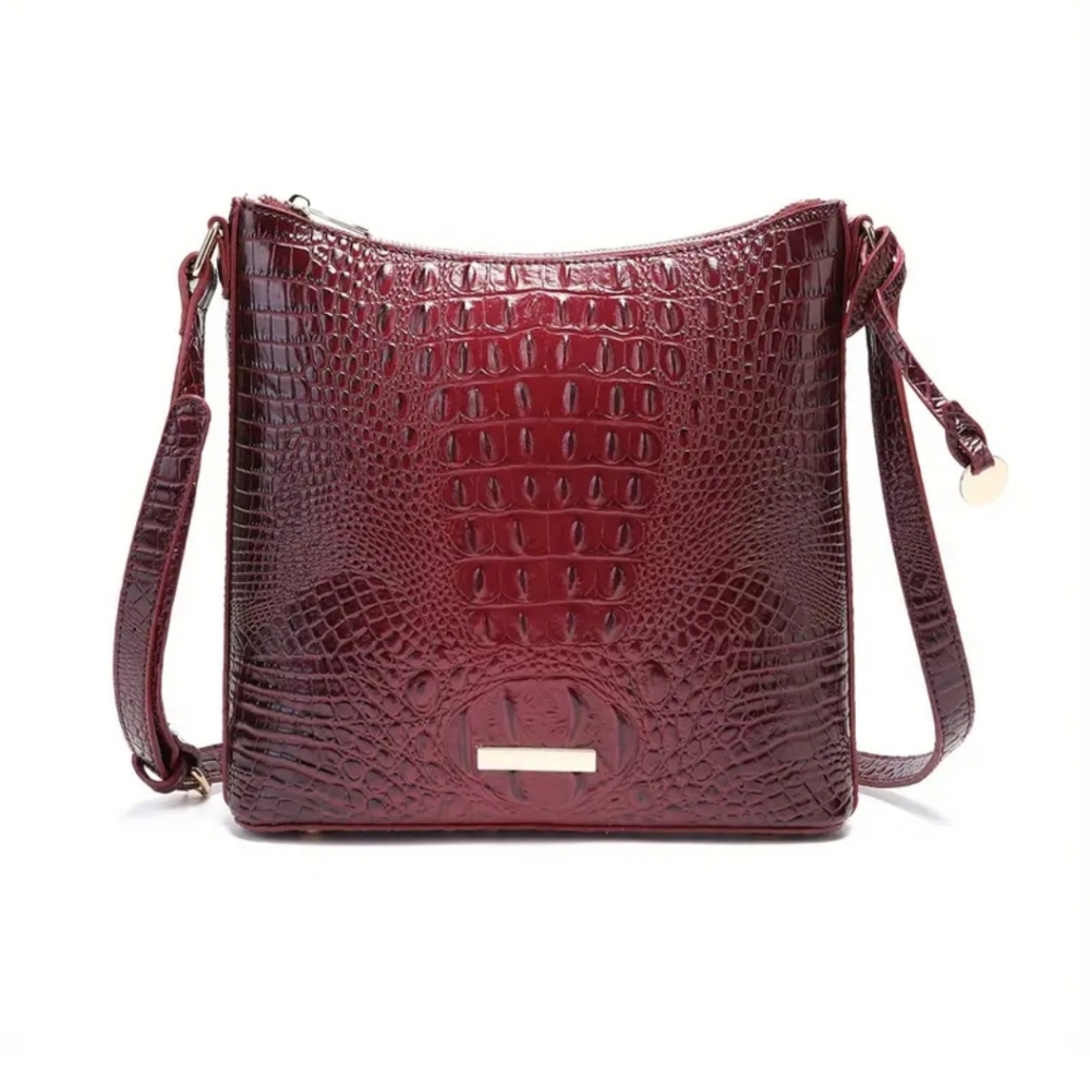 NEW Crocodile 🐊 Burgandy Crossbody with dust bag 🥳